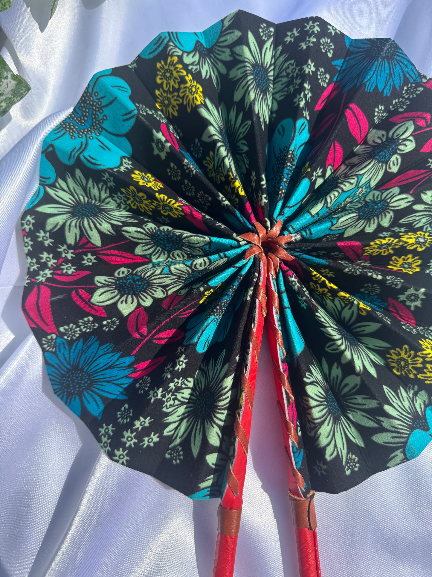 Colourful Floral Handmade Fan