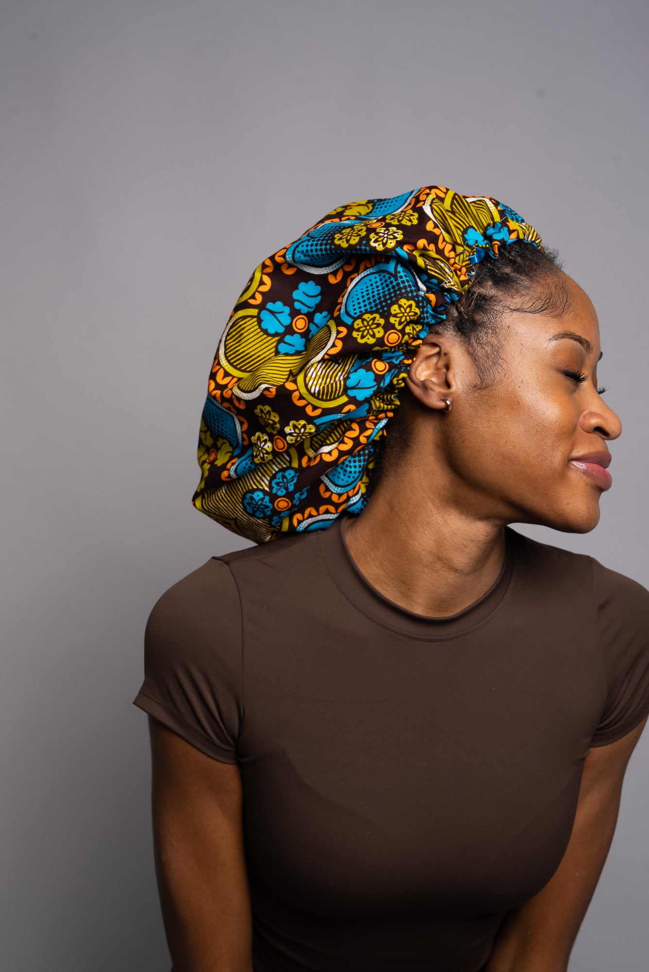 Blue Frills Silk Bonnet