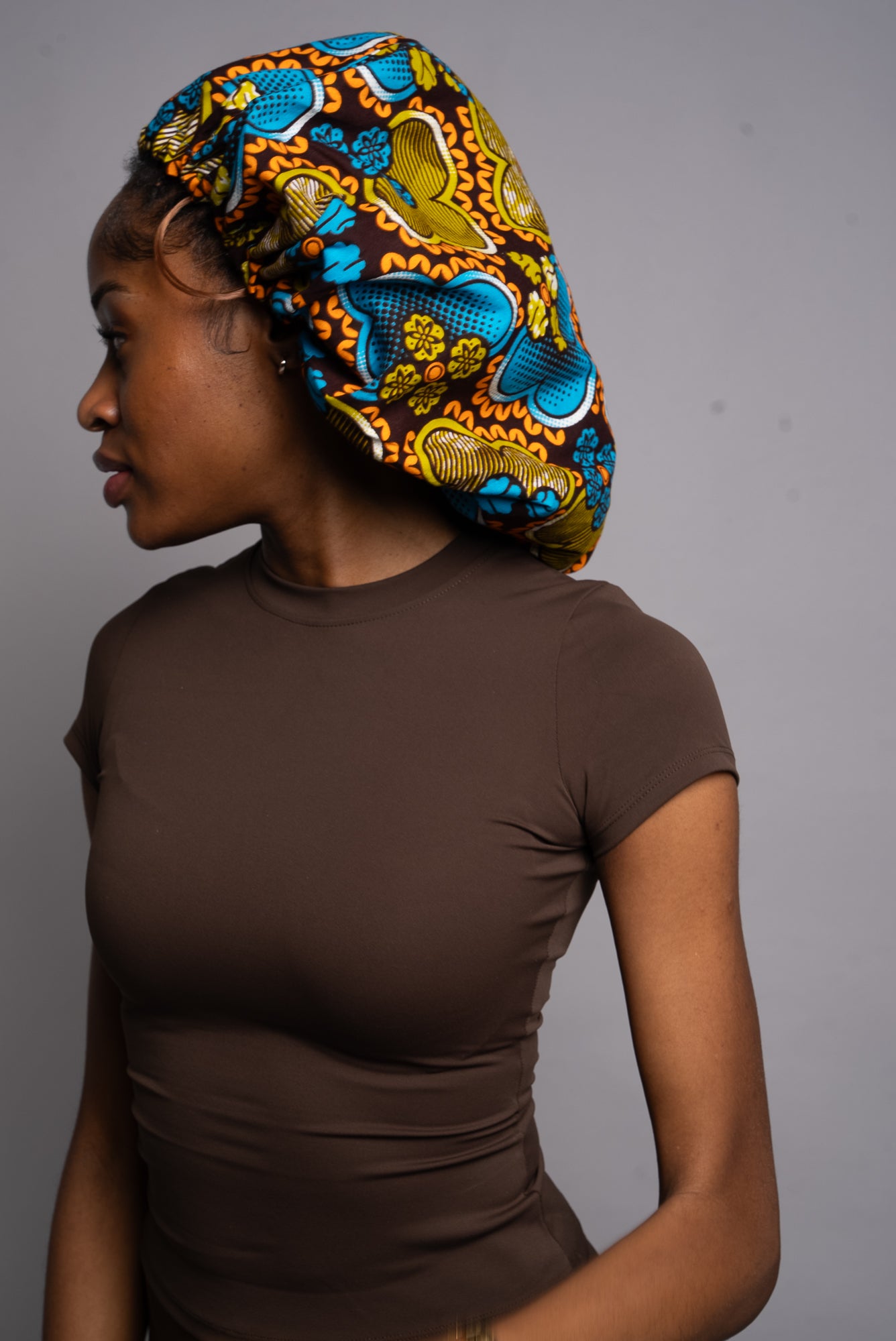 Blue Frills Silk Bonnet