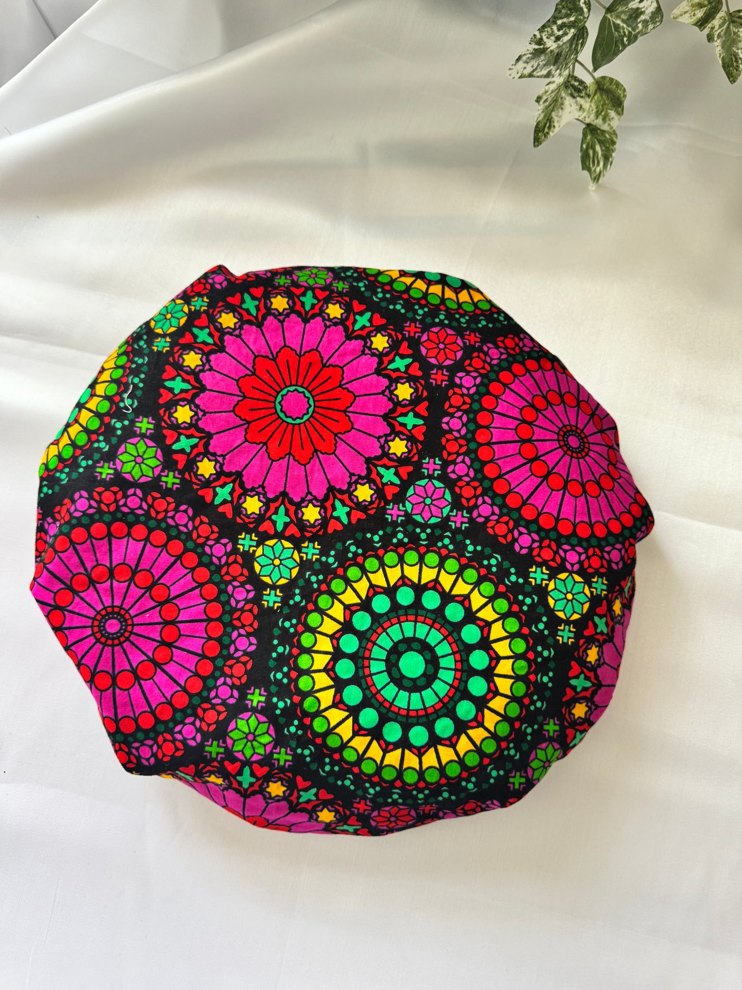 Pink Colourful Silk Bonnet