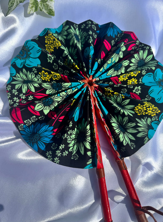 Colourful Floral Handmade Fan