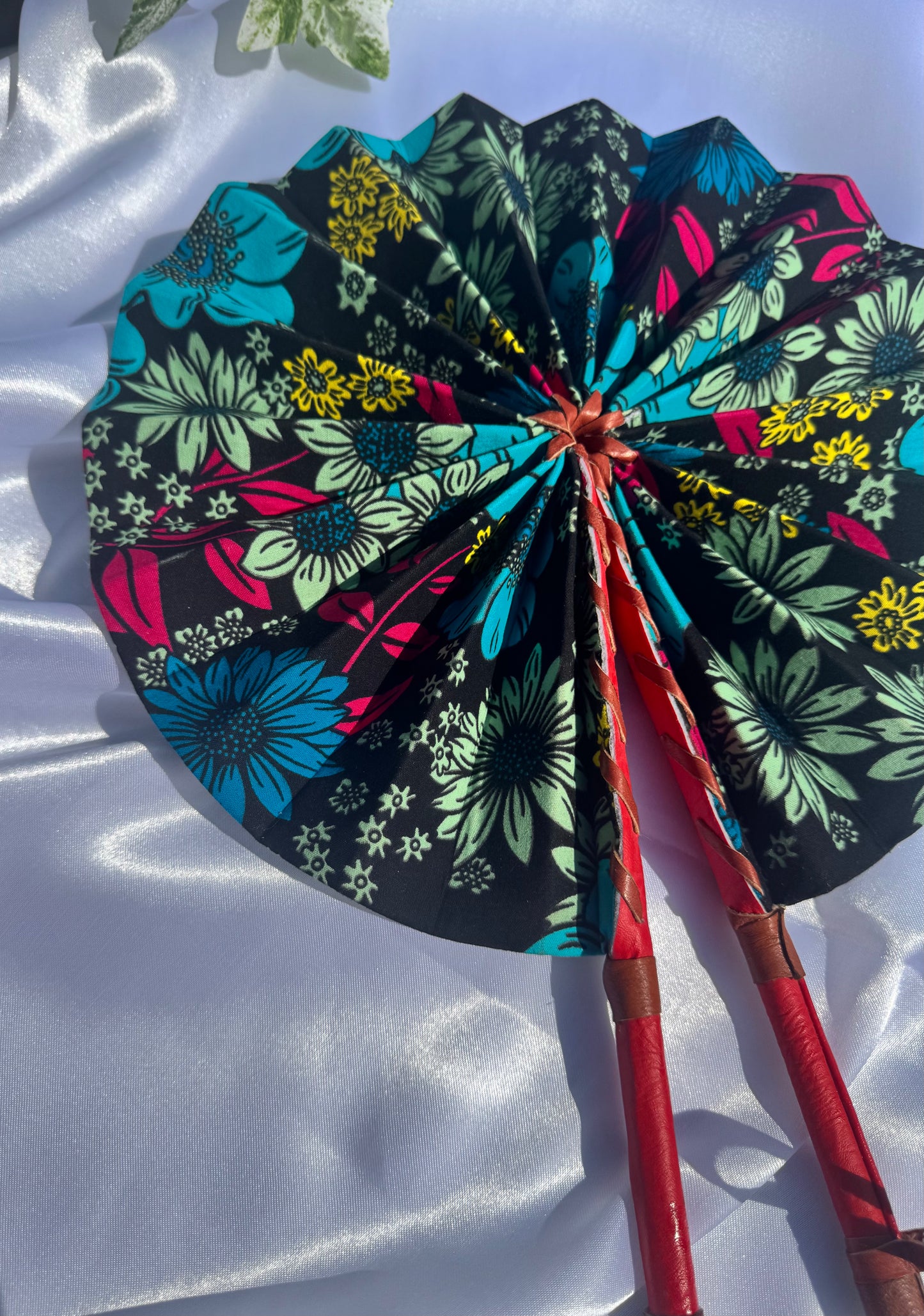 Colourful Floral Handmade Fan