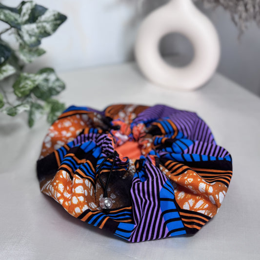 Blue & Orange babies Silk Bonnet