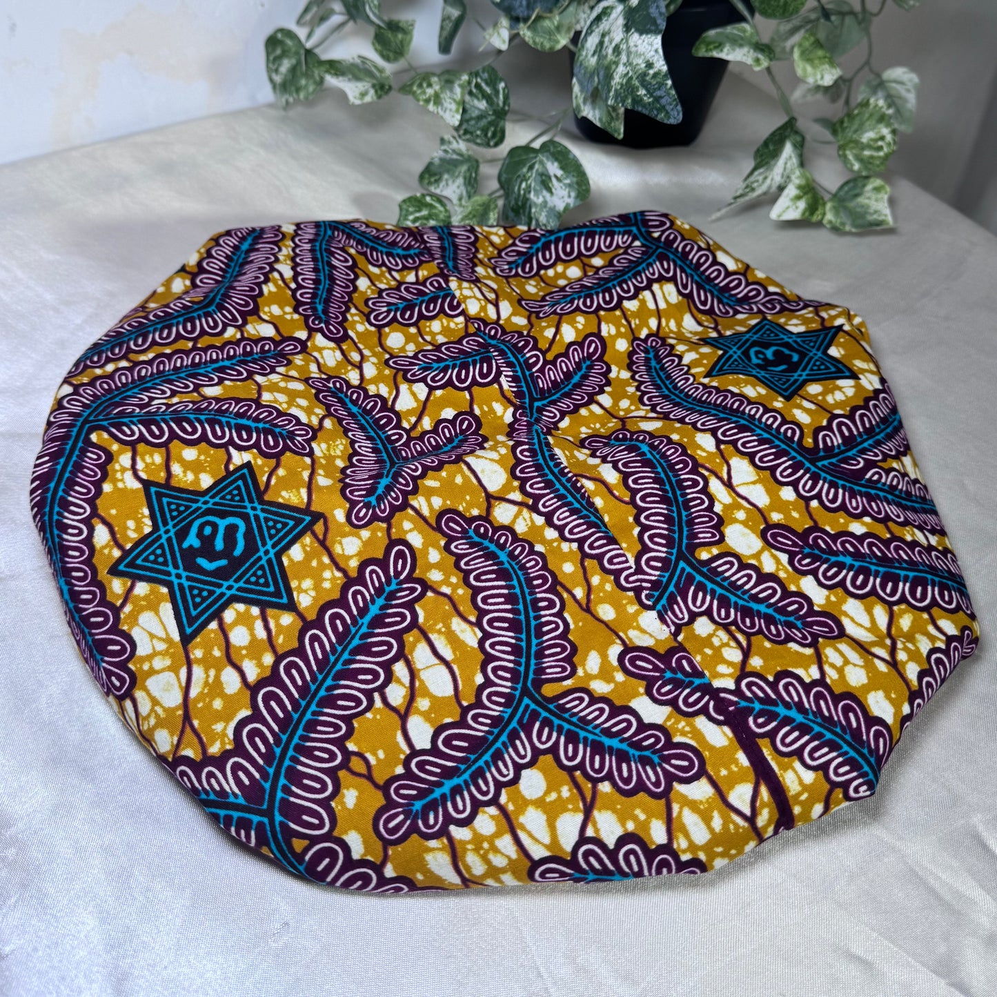 Burgundy & Gold Silk Bonnet