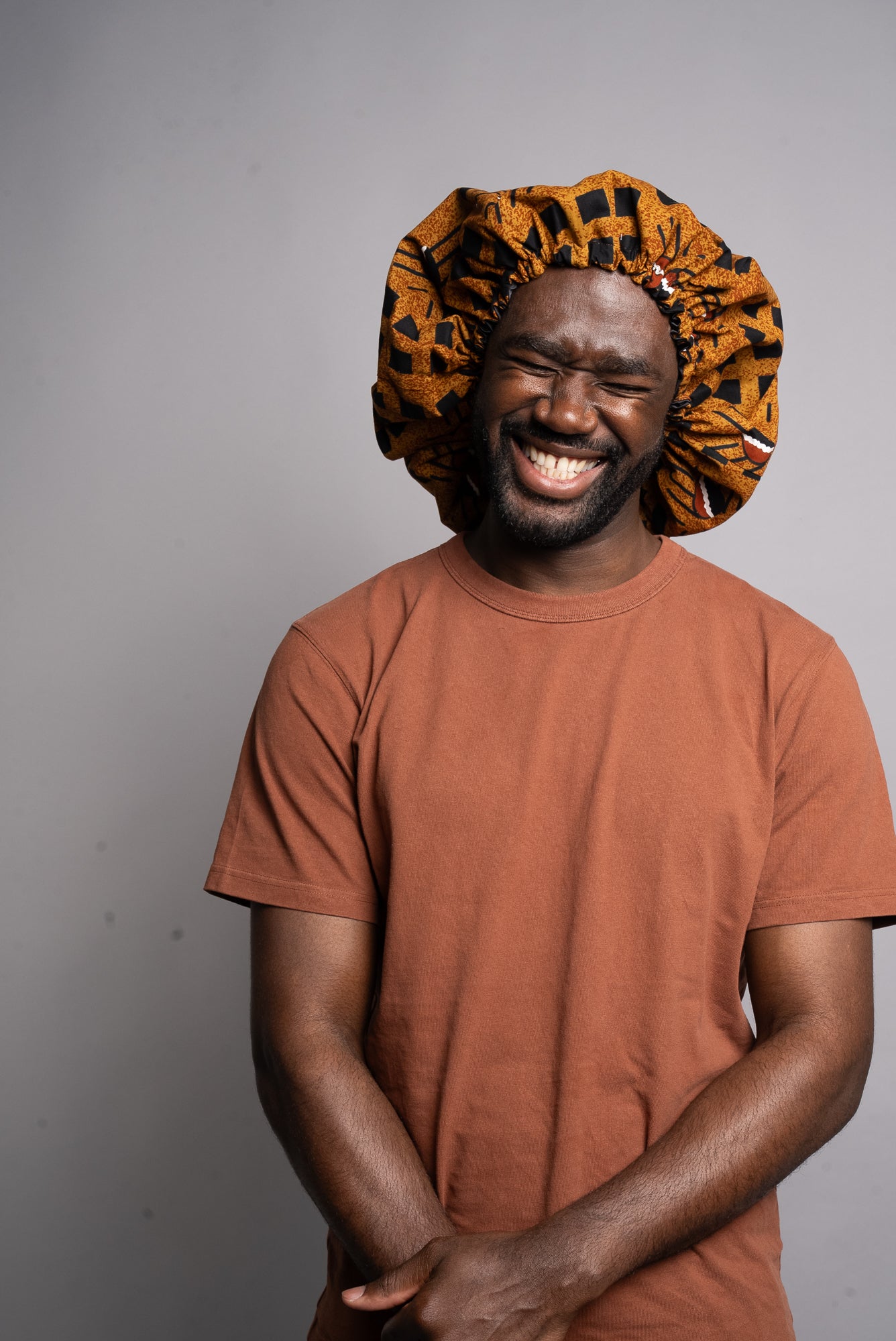 Brown Adjustable Silk Bonnet