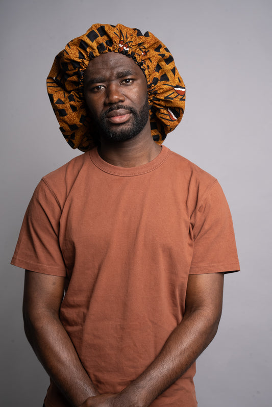 Brown Adjustable Silk Bonnet